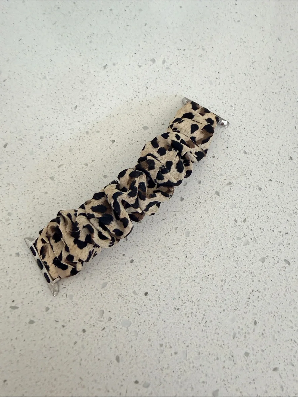 Source Unknown Leopard Print Scrunchie Watch Band - Beige & Black - Picture 2 of 2